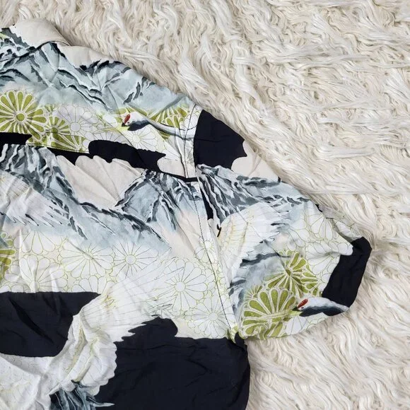 ALLSAINTS Soaring Short Sleeve Shirt Nature Praint | Size Large - Picture 15 of 15